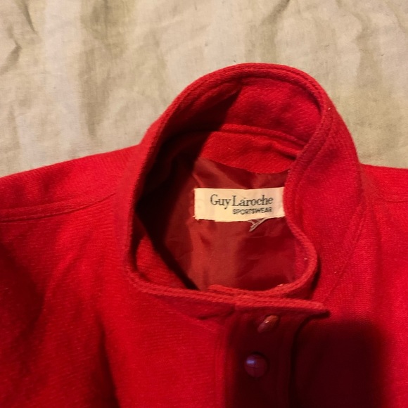 Vintage Guy Laroche red wool jacket S - Picture 3 of 5